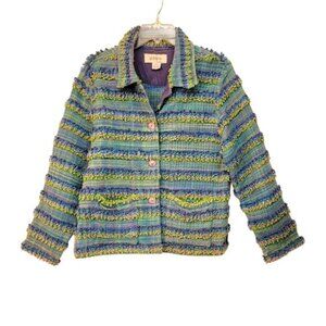 Anii by Natural Woven Chenille Cropped Jacket Art To Wear